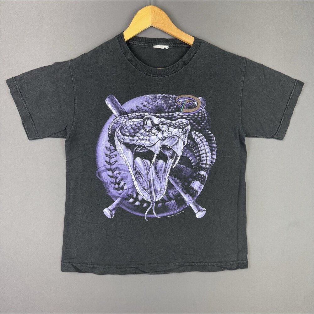 Vintage Y2K MLB Arizona Diamonbacks Baseball Black Shirt Snake Art Rare Sports